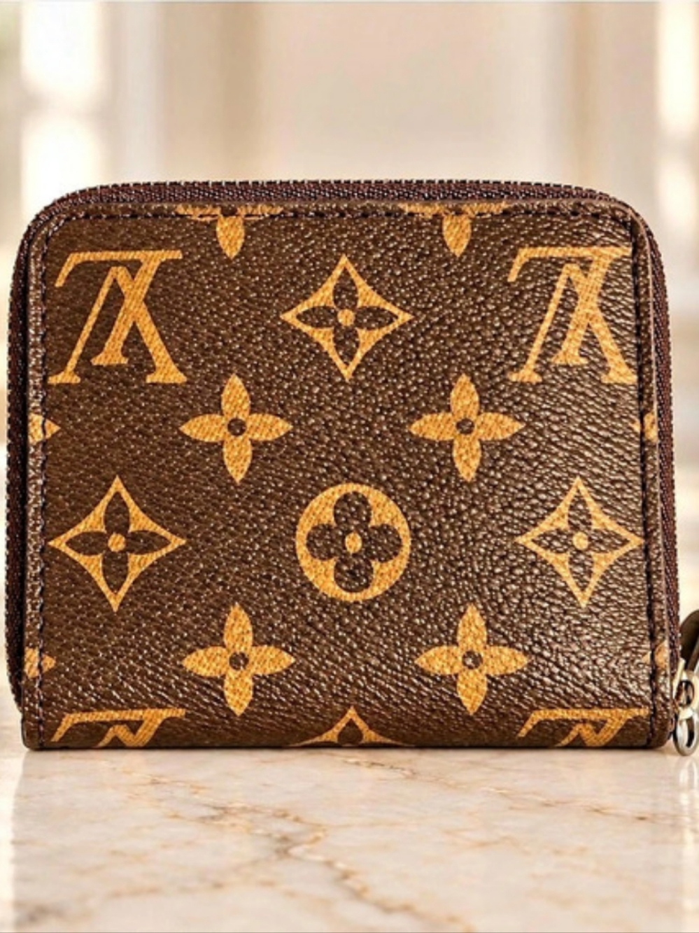 Louis Vuitton Zippy Coin Purse Monogram Wallet Brown
